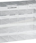 Clear Acrylic Safety Glasses Holder With Door Holds 20 Pairs Glasses Organizer For Worksite Use Wall Mount Or Desktop Display