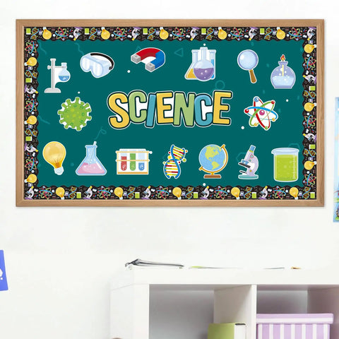 Science Cutouts Pack 45 Pieces With 15 Designs For Party, Classroom, And Home Office Decor Big 6 Inch Lab Themed Shapes on Bulletin Board