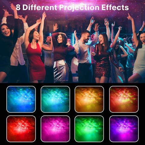 Party with Astronaut Galaxy Projector Night Light With Timer And Remote Green Nebula Ceiling Lamp For Bedroom And Kids Room Starry Sky Projection Space Buddy Gift For Birthdays Christmas And Valentines Day, showing 8 different projection effects.
