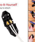 Polarized 2 Prong Extension Cord Plug Replacement For 125V 15A Small Appliances DIY Home Improvement Repair UL Listed Black component