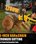 16 Inch Brushless Cordless Chainsaw Compatible With 40V Max Battery cutting log outdoors