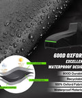 Close-up of Heavy Duty Universal Tractor Cover Waterproof 600D Oxford Cloth with water droplets demonstrating waterproof feature.