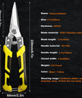 8.7 Inch Tin Snips Heavy Duty Metal Cutter With Stainless Steel Blades For Fast, Clean Cuts Through Plastic and Branches