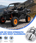 44Mm Wheel Bearing Grease Tool For Polaris RZR And Sportsman Models, Front And Rear Bearing Lubrication Tool That Lets You Grease Bearings Without Dropping The Axle, Quick Maintenance And Easy Service, shown next to an off-road vehicle.