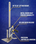 Quick-Lift Construction Jacks, Handy Two-Pack Hand Lifting Tool For Lifting Up To 10 Inches And 330 Lb Capacity, shown upright