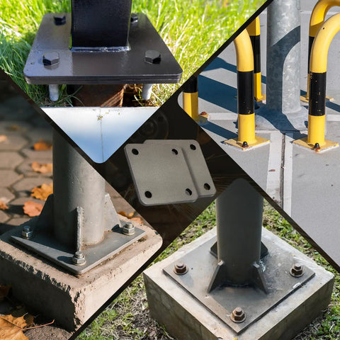Collage of uses - 8 Pack 4x4 Inch A36 Steel Plates Quarter Inch Thick Hot Rolled Weldable Square Metal Plates With Four Holes