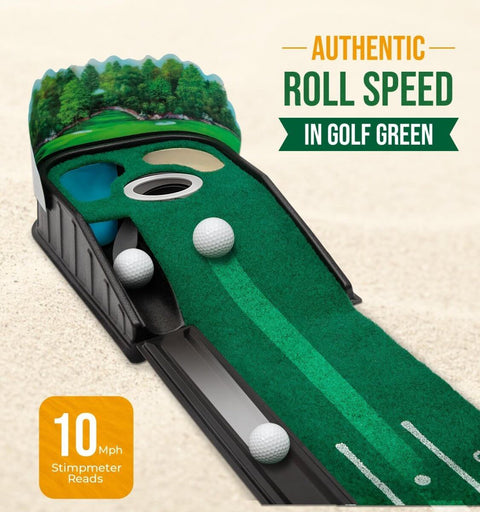 Indoor Golf Putting Mat For Real Green Speed And Wrinkle Free Surface 8 Foot Practice Putting Mat With Lenticular 3D Backplate