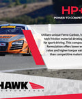 Brake pads Hawk Performance HB180N.560 HP Plus crossover street/motorsport, banner with orange race car and HP+ logo