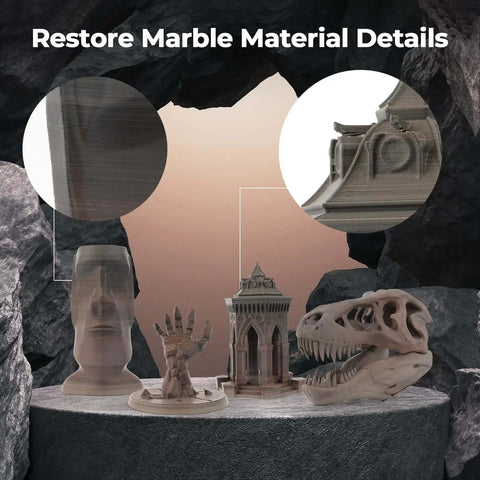 3D printed models using Fossil Gradient Stone PLA Filament 1.75mm For 3D Printing 1Kg Matte Finish Spool, showcasing details.