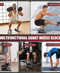 Ergonomic Squat Wedge Block With 15 Degree Raised Heel Ramp And Grip Tight Non Slip Base 1500 Lb Capacity for various exercises.