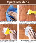 Paintable Wood Filler Kit For Furniture Repair Quick Fix Dents Holes Cracks Stainable White Wood Filler 9.87 Oz usage steps