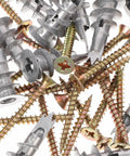 20 Piece Drywall Anchor Kit With Self Drilling Screws And Self Tapping Fasteners Heavy Duty Spiral Design Zinc Alloy And Iron