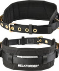 WELKFORDER Tongue Buckle Body Belt with Hip Pad and Dual D Rings for fall arrest, waist fits 30 to 45 inches, PPE safety harness