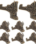 Eight Piece Zinc Alloy Decorative Furniture Legs For Antique Boxes And Jewelry Boxes Old School Vintage Style Corner