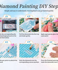 Step-by-step guide for Hot Air Balloon Diamond Painting Kit For Beginners, 5D Sunset Landscape With Mountains And Lake, Full Round Drill Gem Art