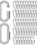 M6 Quick Links Chain Connectors 50 Pack 2.3 Inch Long Quarter Inch Thick Galvanized Heat Treated Steel Locking Carabiners