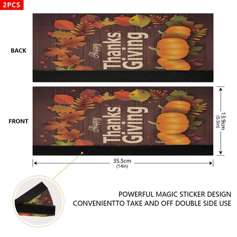 Two Pack Thanksgiving Halloween Refrigerator Door Handle Covers For Fridge And Microwave Oven Keep Kitchen Appliances Clean