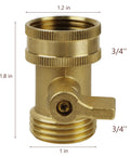Three Quarter Inch Water Hose Shut Off Valve Two Pack Solid Brass Leak Free Ball Valve For Garden Hose Heavy Duty Durable Corrosion Proof Quick Shutoff For Easy Water Control, 3/4 in brass hose valve