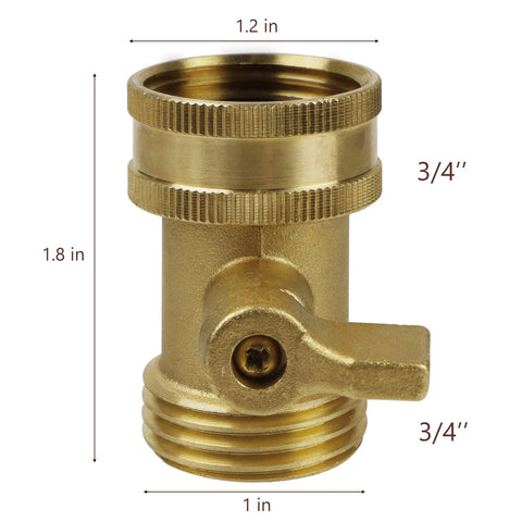 Three Quarter Inch Water Hose Shut Off Valve Two Pack Solid Brass Leak Free Ball Valve For Garden Hose Heavy Duty Durable Corrosion Proof Quick Shutoff For Easy Water Control, 3/4 in brass hose valve