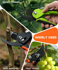 Eight Point Five Inch Stepless Handle Pruning Shears Bypass Garden Clipper for Heavy Duty Plant Pruning with SK5 Steel Blades