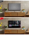 Before and after using In Wall TV Cable Management Kit For Wall Mounts White Finish With Hole Saw Drill showing clean setup