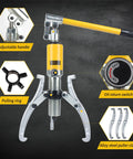 YL 30T 30 Ton Hydraulic Gear Puller Kit with adjustable handle, oil return switch, and alloy steel claws for heavy duty pulling