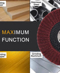 10 Piece Nylon Fiber Flap Disc Set 180/320 Grit for metal polishing and rust removal on wood, stainless steel, copper, aluminum.