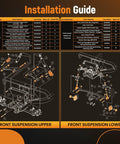 Installation guide for Front And Rear Suspension Bushing Repair Kit For 2004 Plus Club Car Precedent Golf Cart detailing parts.