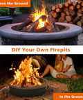 Outdoor Fire Pit Ring Kit With 33 Inch Outer Diameter And 30 Inch Inner Diameter Wood Burning Firepit Insert DIY Steel Liner for bonfire