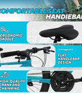 26 Inch Mountain Bike With 21 Speed Drivetrain Dual Disc Brakes And Front Suspension Fork Easy Setup With Comfort Saddle