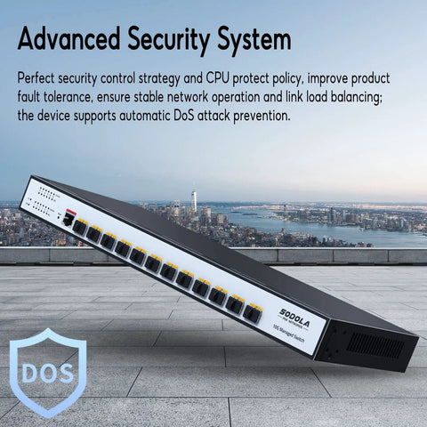 Crazy Fast 12 Port 10G SFP Plus Managed Switch With L2 And L3 Capabilities, DoS Attack Prevention, IPv6 Support, and security system