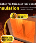 Installed ceramic fiber board insulation, 1/2 in thick, 12 x 16 in, 2-pack