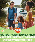 Smiling family by a lake promoting Insect Repellent Aerosol With Dry Non Greasy Formula And 25 Percent DEET For Long Lasting Mosquito And Tick Protection Go To Four Oz Cans Pack Of 2 Outdoor Bug Spray For Camping And Hiking