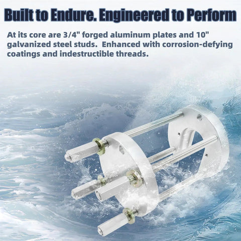 Heavy Duty Boat Prop Puller Kit For Three Or Four Blade Props, Ultra Wide Hub Fit Up To Four And One Eighth Inch, Works On One And A Half Inch To Two Inch Prop Shafts, Marine Propeller Removal Tool, Easy Install And Durable Upgrade