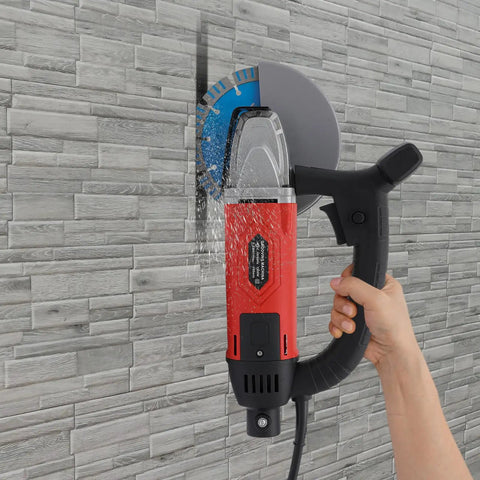 Professional 3000W Corded Circular Saw With Pure Copper Motor And 7000 RPM Water Cooled Wet Dry Cutting Machine shown cutting tiles.