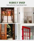 Collage of doors showing Oil Rubbed Bronze Self-Closing Door Hinge, Heavy-Duty 3.5 Inch Auto Closer With 3 1/2 Inch Spring Hinge