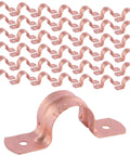 One Half Inch Copper Pipe Strap With Two Holes Built Tough Copper Plated Steel Pipe Support For Wall Or Ceiling Install Easy For Home And Pro Use 50 Pack