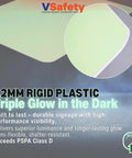 Glow In The Dark First Aid Sign For Safety Rooms And Kits With Anti Exposure Suit Symbol, 450 By 450 Mm, Triple Glow Rigid Plastic
