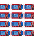 12 Pack 12V Relay Module 1 Channel Board With Optocoupler For High And Low Level Trigger Supports 250V 10A AC And 30V DC With Screw Terminals And Indicator Great For DIY Projects