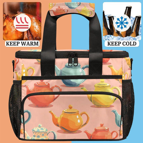 Insulated Picnic Backpack Lunch Bag For Women And Men, Grab And Go Portable Cooler Tote For Beach, Work, Travel, Or Camp, 12x8.7x10in