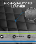 Close-up of PU leather material showing texture for Gaming Chair With Pocket Spring Lumbar Support For All Day Comfort.