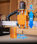 FoxAlien Masuter 3S CNC router machine with orange frame, 95 mm Z-travel and 100 mm pass height