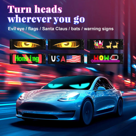 Ultra Bright 5800 Lux Devil Eyes LED Car Light Strips For Cars Trucks SUVs App Controlled Customizable Windshield Decoration