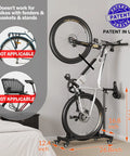 Vertical Bike Stand Freestanding Rack With Adjustable Height For 29 Inch Wheels 360 Degree Lockable Wheels Portable Indoor Bike Holder