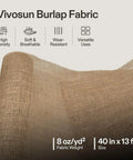 Heavy Duty Natural Burlap Fabric Roll 40 Inch By 13 Foot High Density Jute for multipurpose gardening and outdoor plant care.
