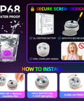 16 Inch LED Light Up Beach Balls 4 Pack With Remote glow in the dark pool toys with IP68 waterproof secure design and install guide