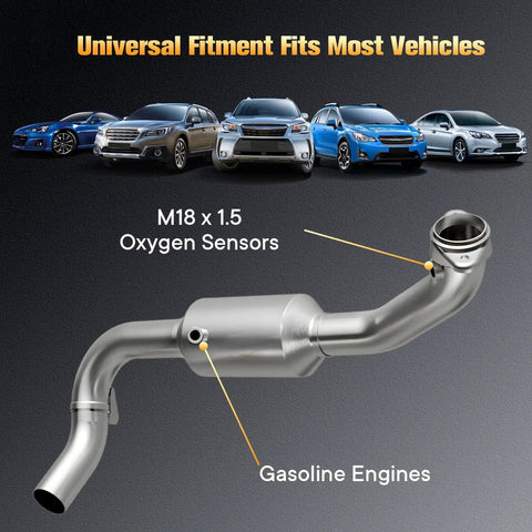Rock Solid 304 Stainless Steel Oxygen Sensor Bung And Plug Kit With M18 X 1.5 Thread and exhaust pipe for gasoline engines.