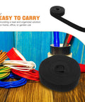 Reusable Adhesive Cable Ties For Desk Organization And Wire Management Cut To Fit Polyester Straps displayed on a wooden table.