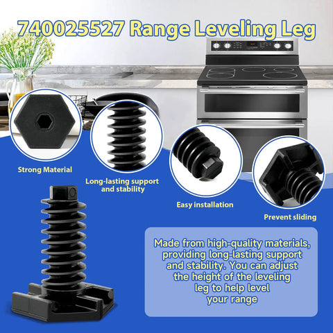 Two Pack Oven Range Leveling Leg Set for Ranges and Ovens Durable Aluminum Feet Heavy Duty Replaces 740025527 74002557