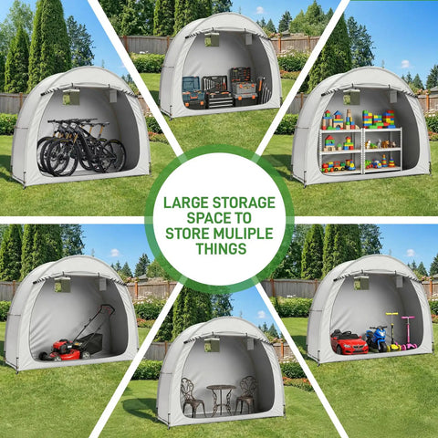 Bike Tent Outdoor Portable Bicycle Storage Shed With 210D Oxford Fabric PU4000 Waterproof Cover For 2 To 3 Bikes Weatherproof Shelter